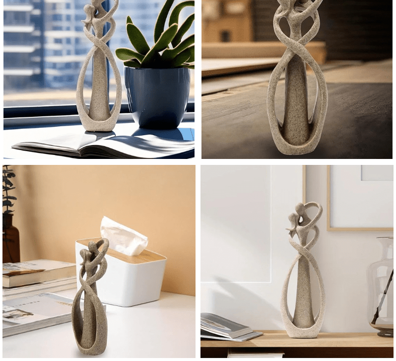 Étreinte Éternelle – Sculpture Abstraite pour un Amour Intemporel