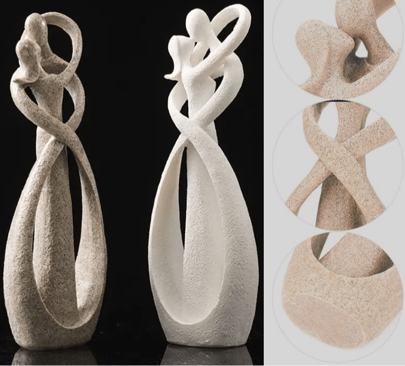 Étreinte Éternelle – Sculpture Abstraite pour un Amour Intemporel