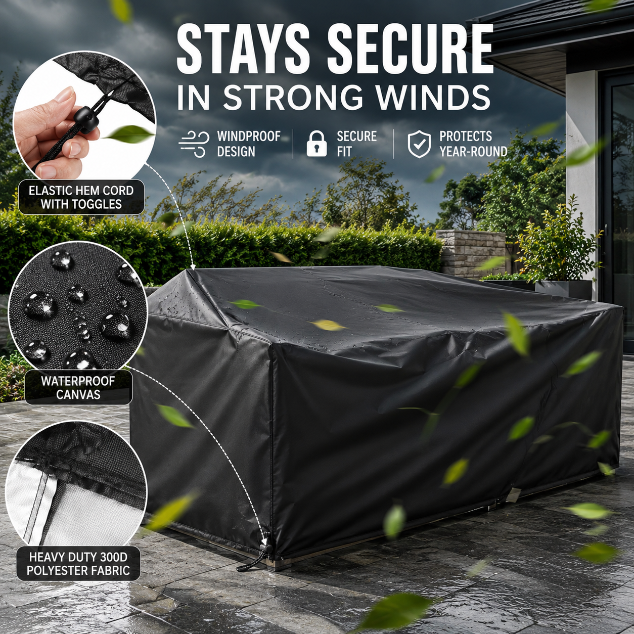 EVERDRAPE - Housse de mobilier avec protection UV et pluie pour mobilier de jardin