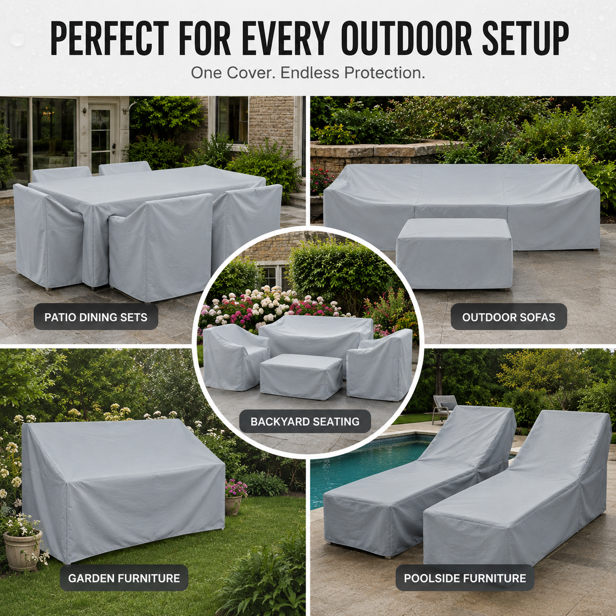 EVERDRAPE - Housse de mobilier avec protection UV et pluie pour mobilier de jardin