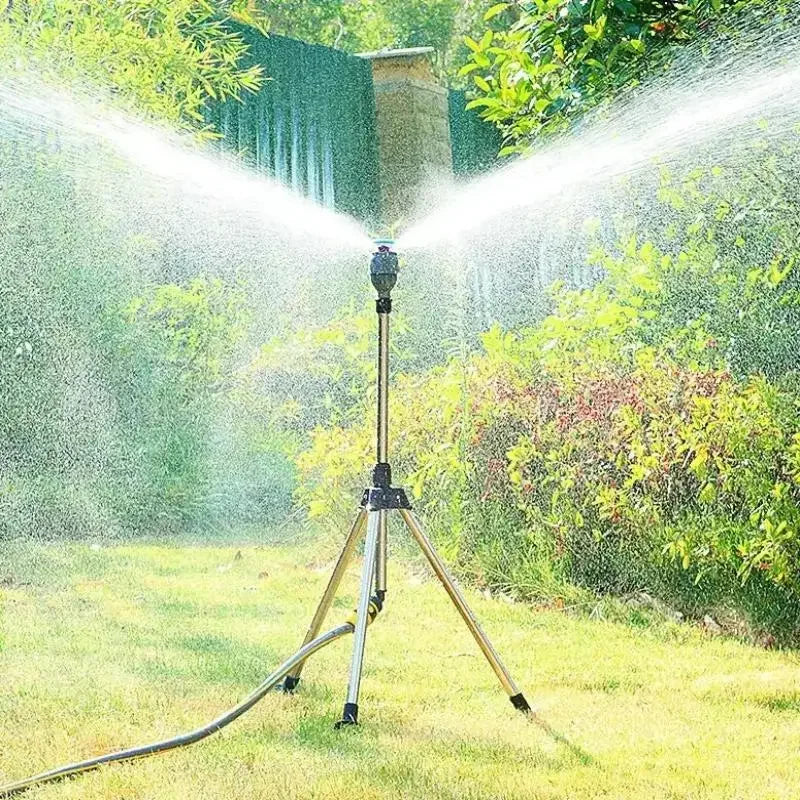 Arroseur de jardin avec trépied télescopique rotatif à 360 degrés