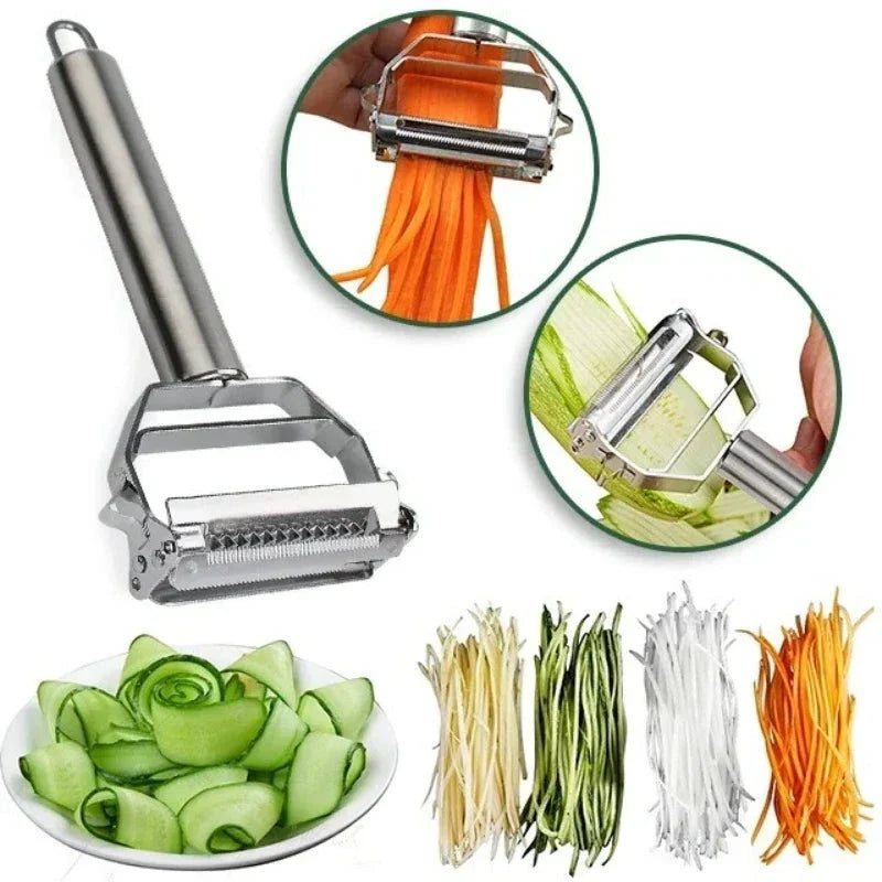 Râpe à légumes multifonction en acier inoxydable ultra-tranchante & coupe-julienne pour pommes de terre et carottes