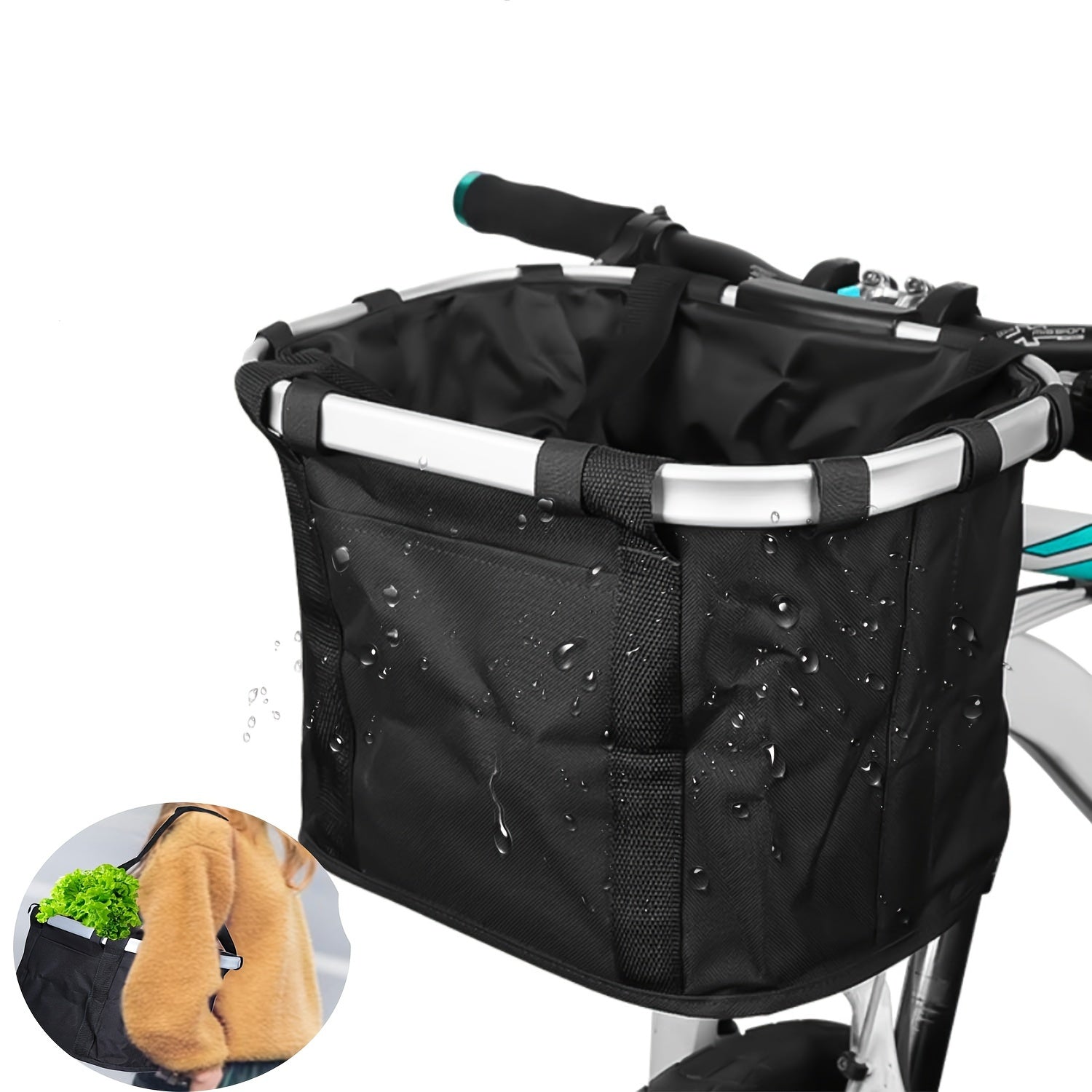 Panier de vélo pliable – Haute capacité et solide capacité de charge pour vélos et animaux