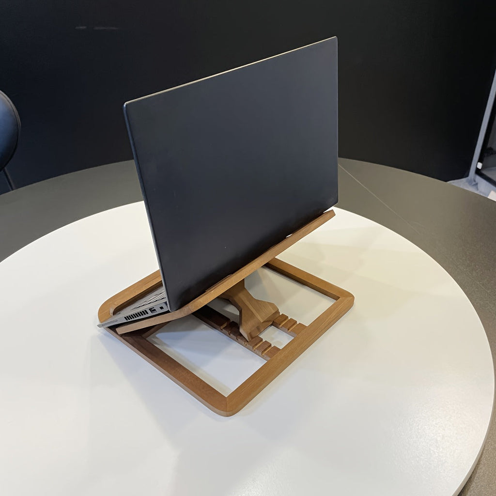 WOODIFY - Support en bois ajustable pour ordinateur portable de 11 pouces, accessoire de bureau pliable