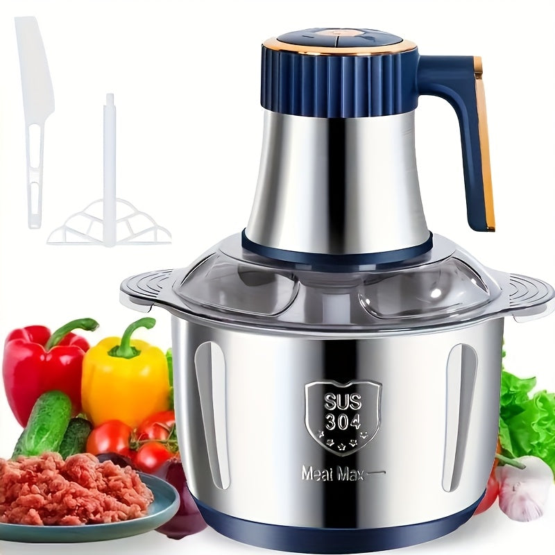 Hachoir à Viande et Coupe-Légumes en Acier Inoxydable Puissant – Robot de Cuisine Multifonction