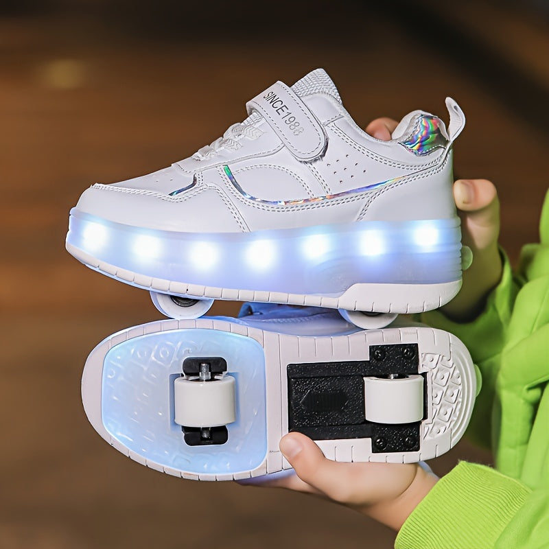 GlowRiders Roller Sneakers - Pour Enfants avec Spectacle de Lumières