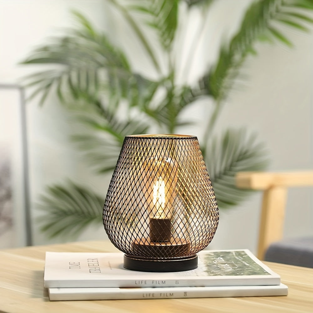 Sandsberg | Lampes de table atmosphériques | Lumière chaude au design en treillis métallique | Ensemble de 2