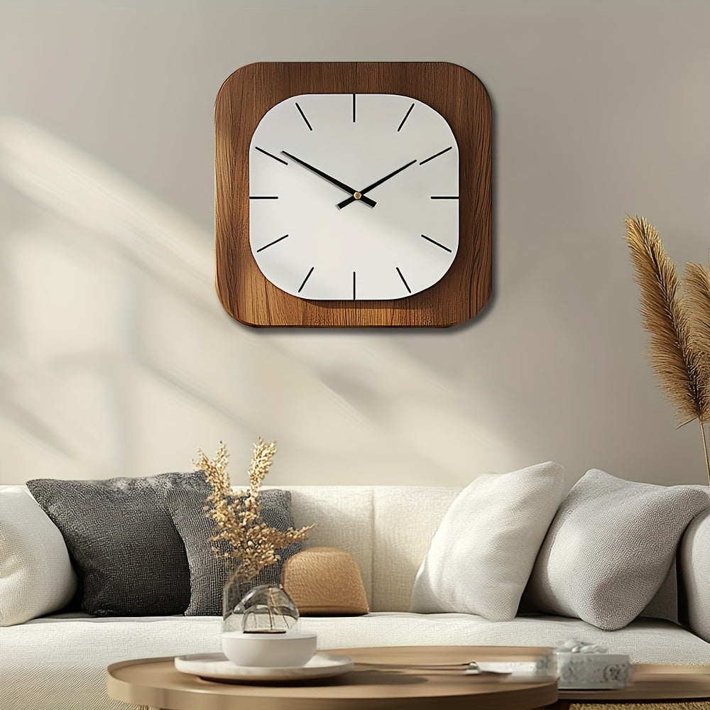ART SQUAREWOOD – Horloge Murale en Bois Décorative