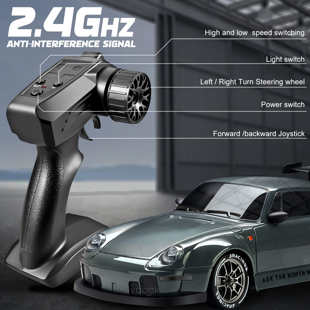 Skanto | Ultimate 1:24 Voiture de Drift RC avec roues LED – Jouet de course rechargeable 4WD