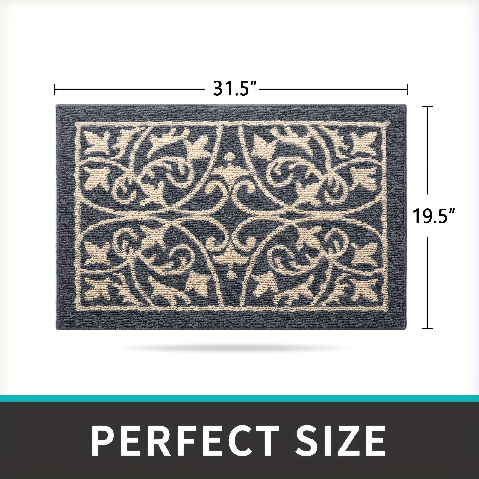 PUREHOME - Tapis d'entrée intérieur à profil bas antidérapant 1 pièce