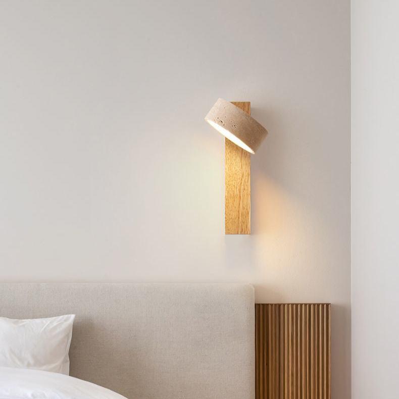 Lampe Murale en Travertin de Couleur Ivoire
