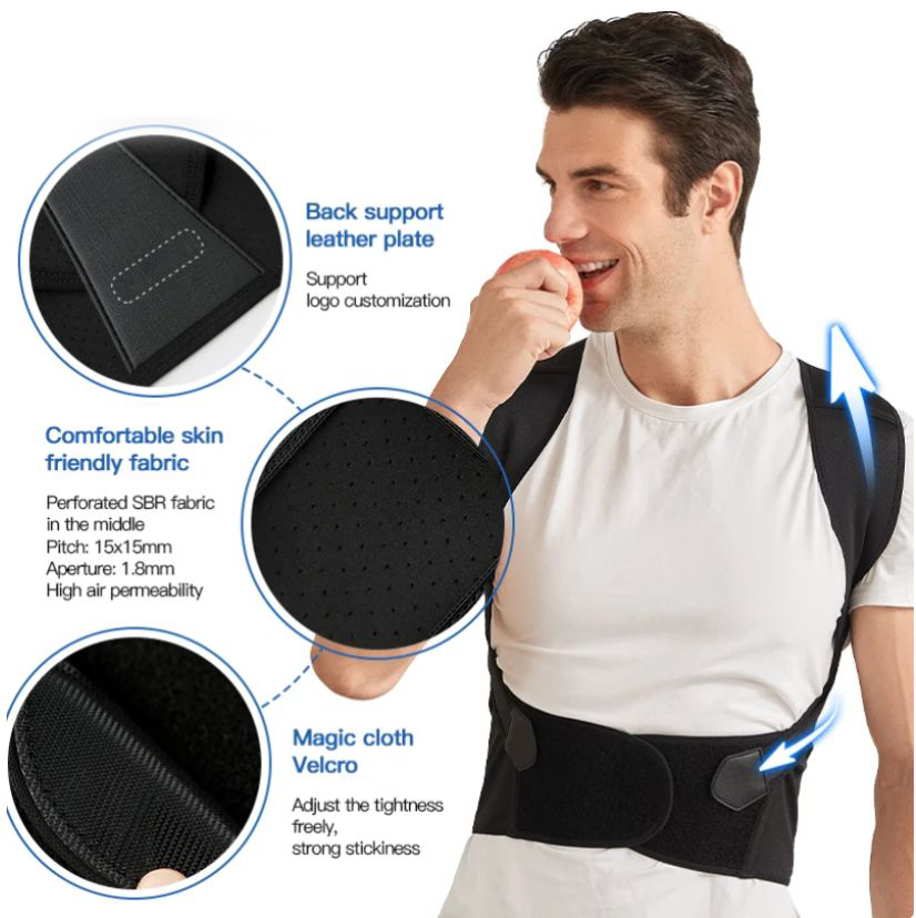 Sandsberg | Ceinture de correction de posture | Soutien immédiat du dos et des épaules | Noir