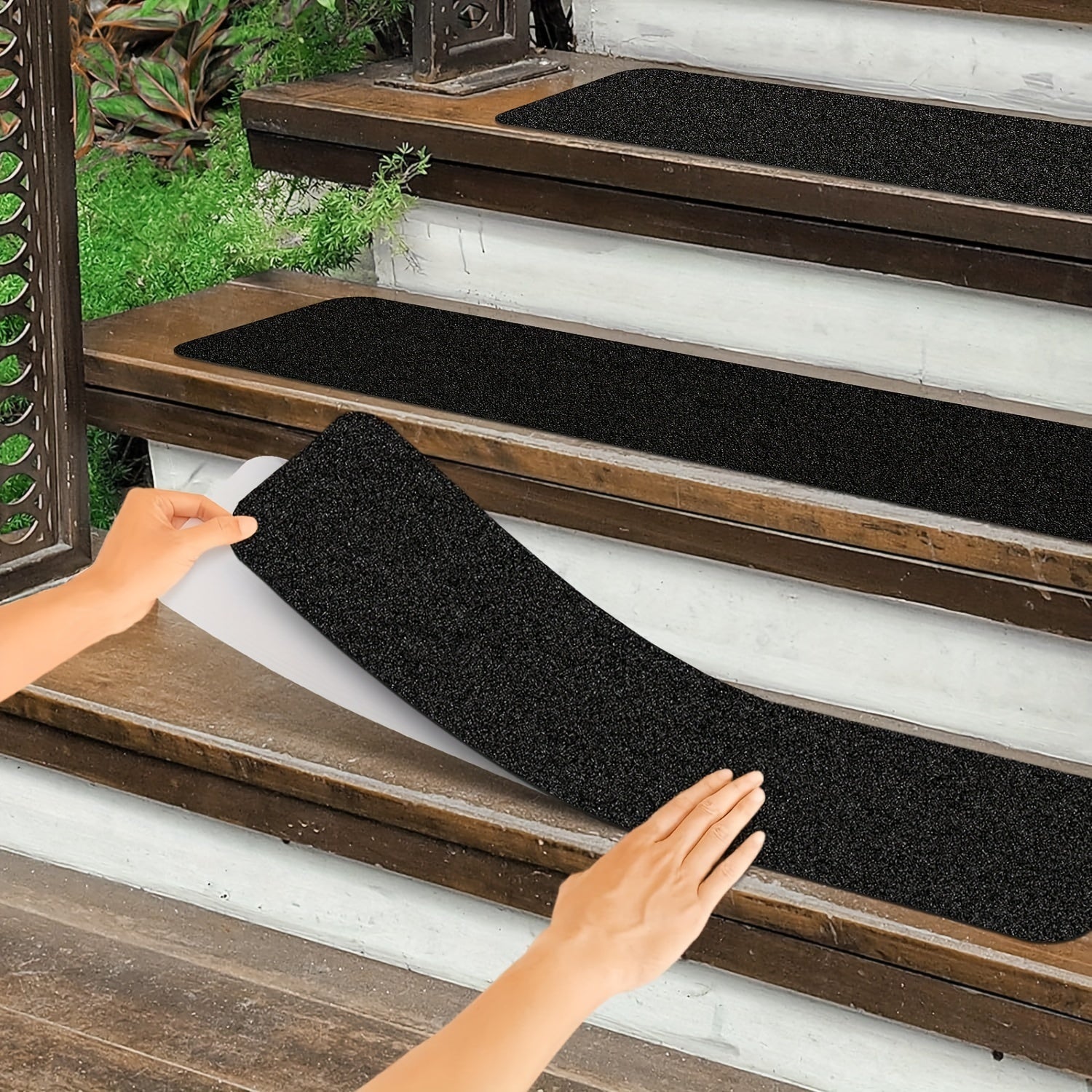 Skanto | Bandes Antidérapantes pour Marches 10-pk – 6"x24", Grain 80, Résistantes aux Intempéries