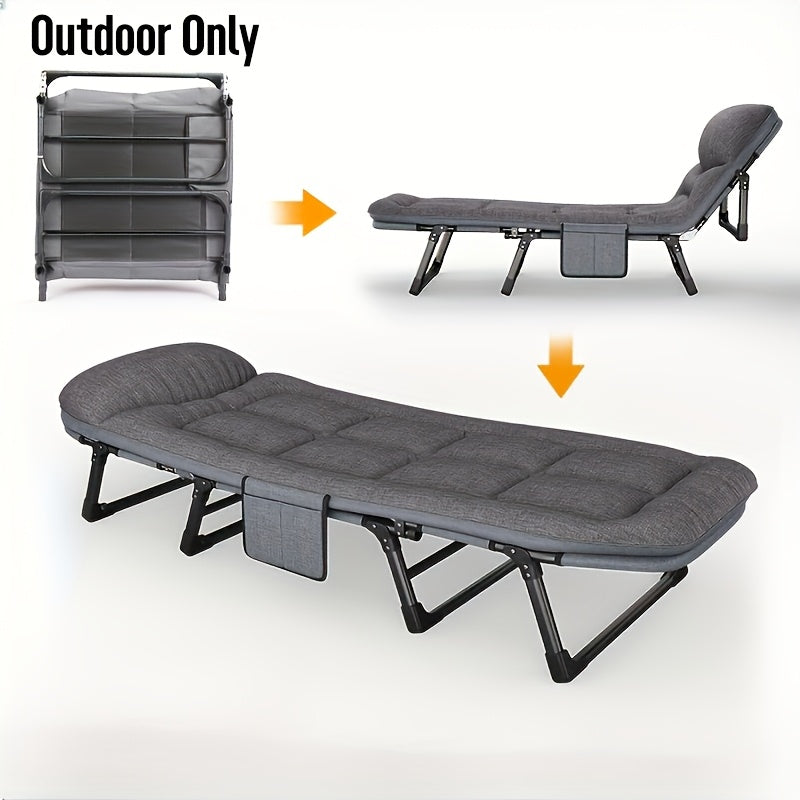 Lit de camping pliable pour adultes – Cadre en aluminium léger et en acier inoxydable