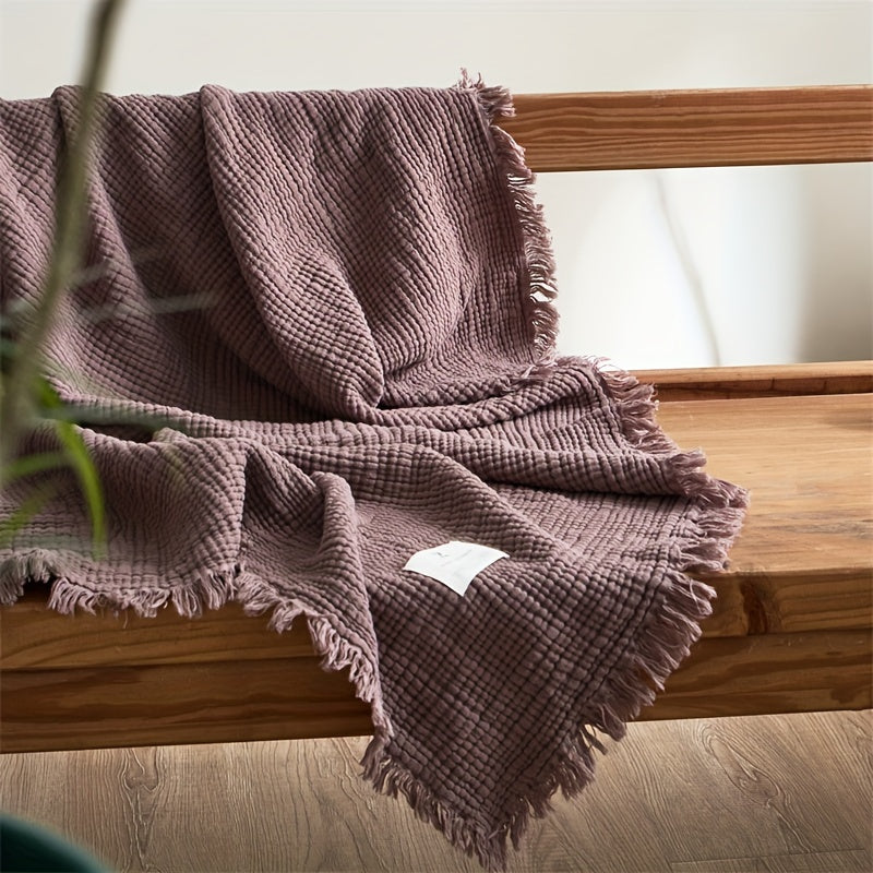 SOFTCLOUD – Couverture en Crêpe de Coton à 4 Couches pour un Confort Quotidien Respirant
