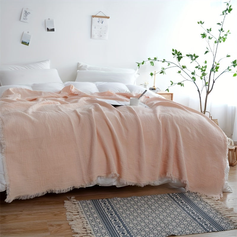 SOFTCLOUD – Couverture en Crêpe de Coton à 4 Couches pour un Confort Quotidien Respirant