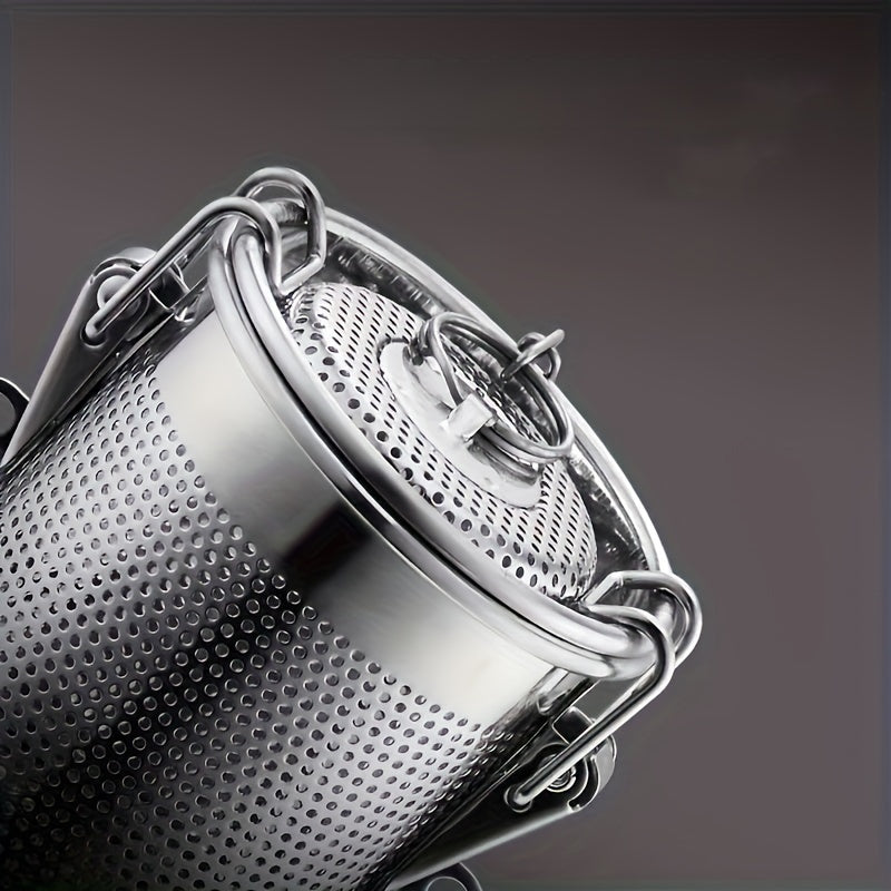 Infuseur à épices en acier inoxydable – Passoire fine réutilisable avec chaîne allongée pour thé en vrac, herbes et épices – Idéal pour cuisiner, infuser et un usage en cuisine