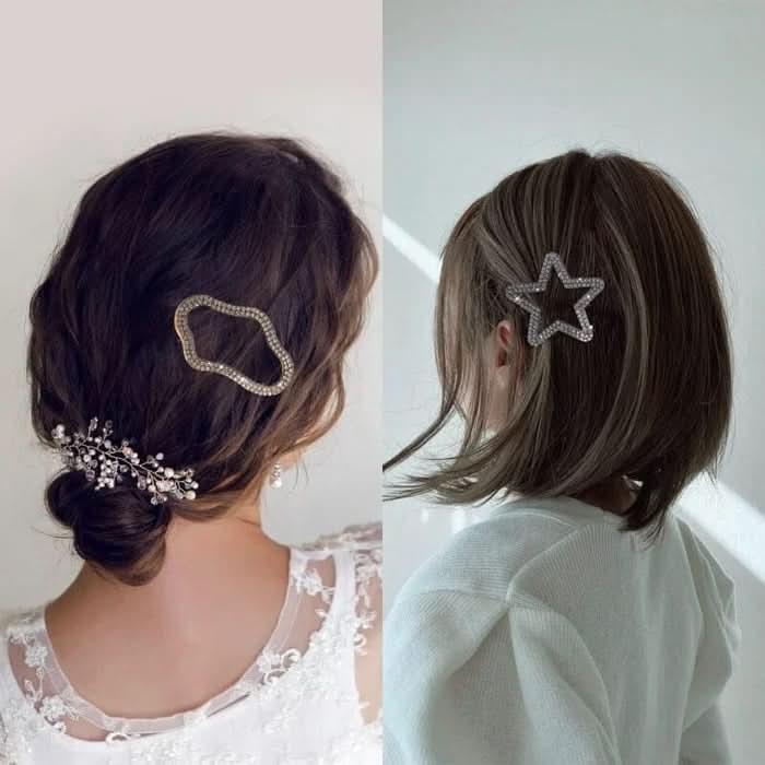 Élégants et brillants clips à cheveux (x4)
