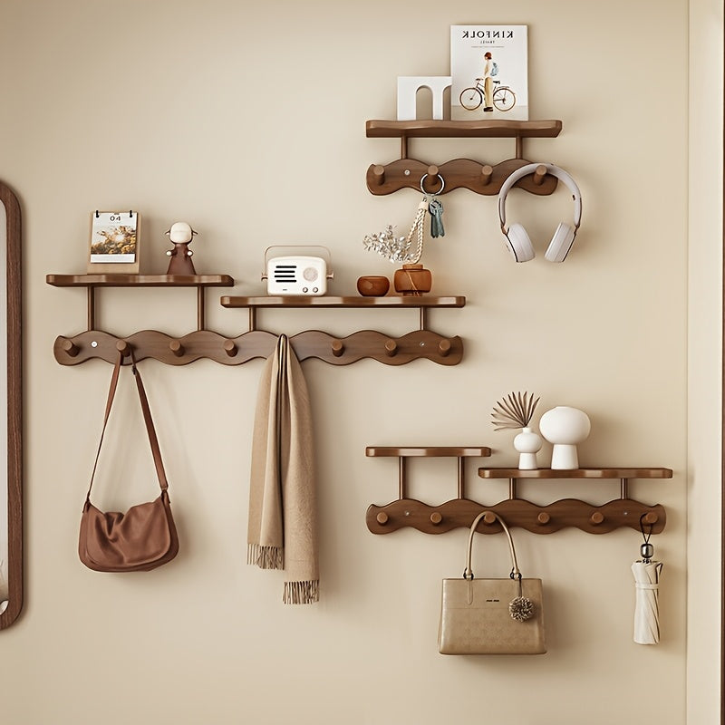 Porte-manteau mural avec étagère – porte-manteau en bois pour l'entrée