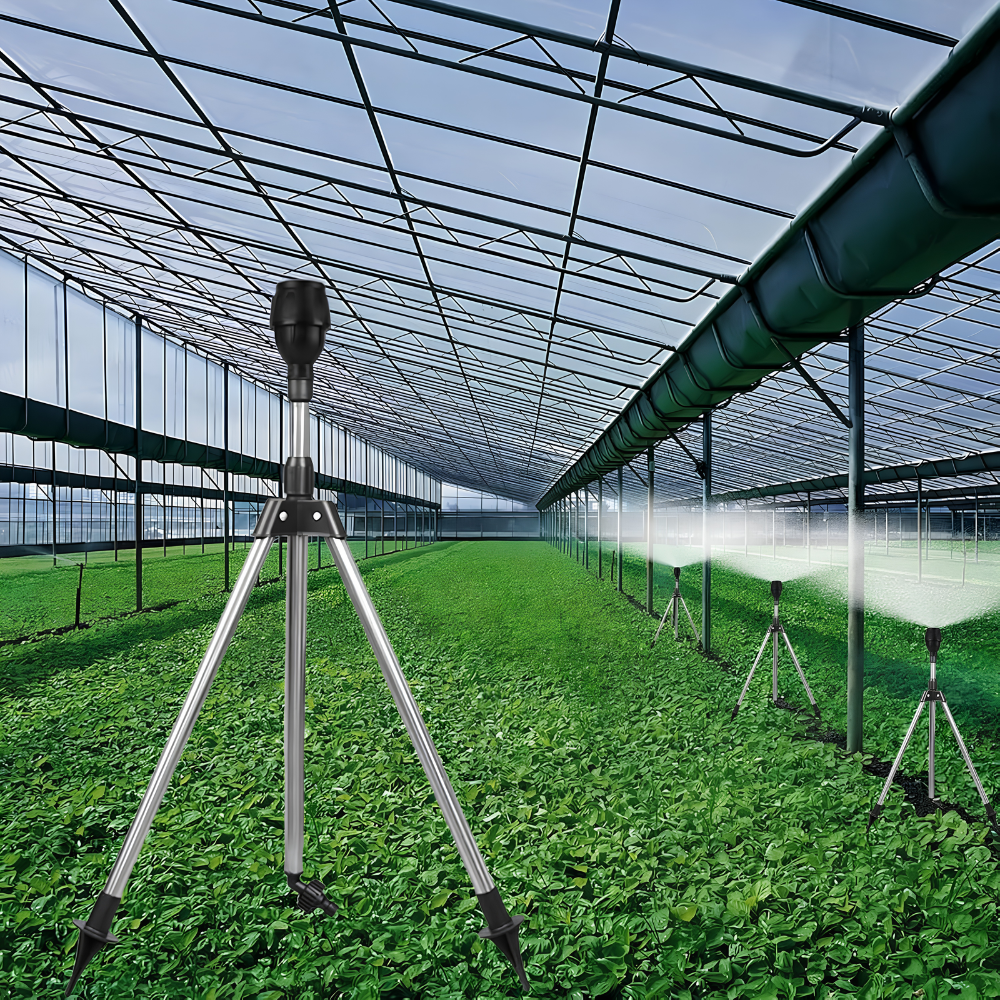 Arroseur de jardin avec trépied télescopique rotatif à 360 degrés