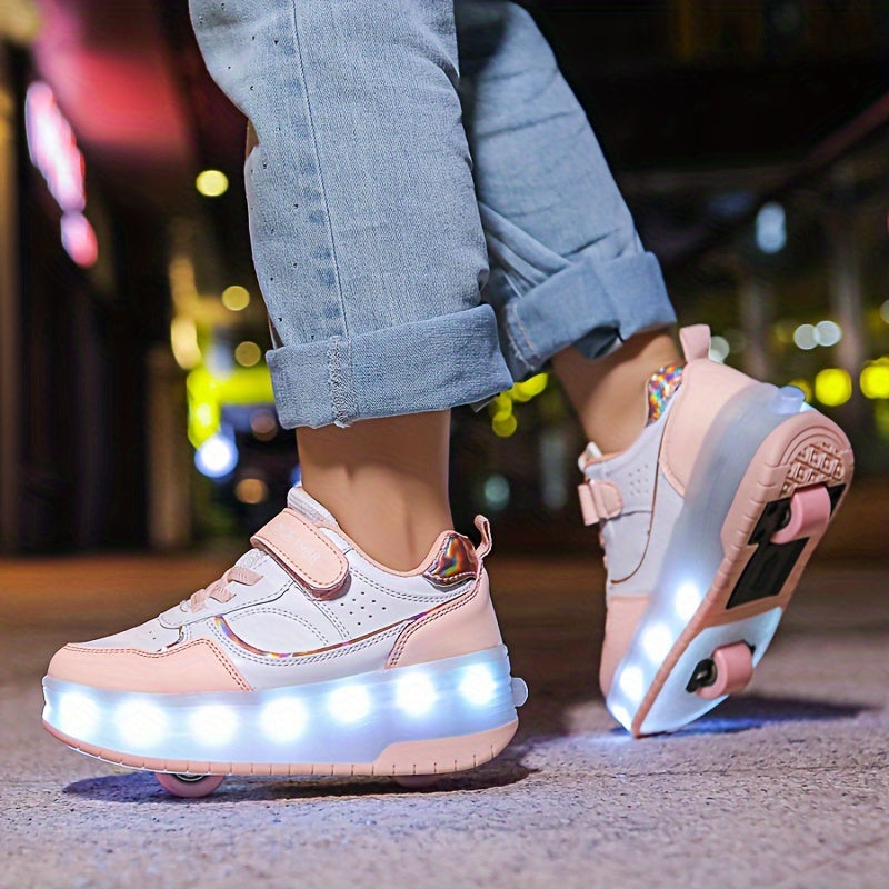 GlowRiders Roller Sneakers - Pour Enfants avec Spectacle de Lumières