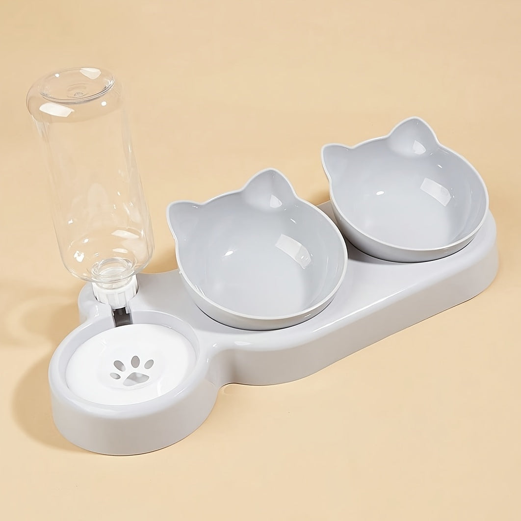 CATNIBBLE - Bols inclinés avec système d'eau gravitaire et design de cou protecteur