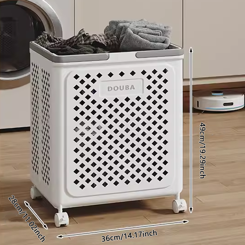 Panier à linge grande capacité avec roues, pliable