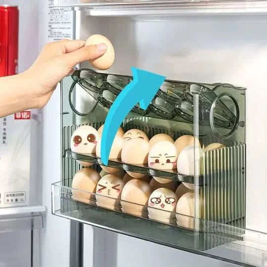 Rangement d’œufs pour frigo avec distribution facile