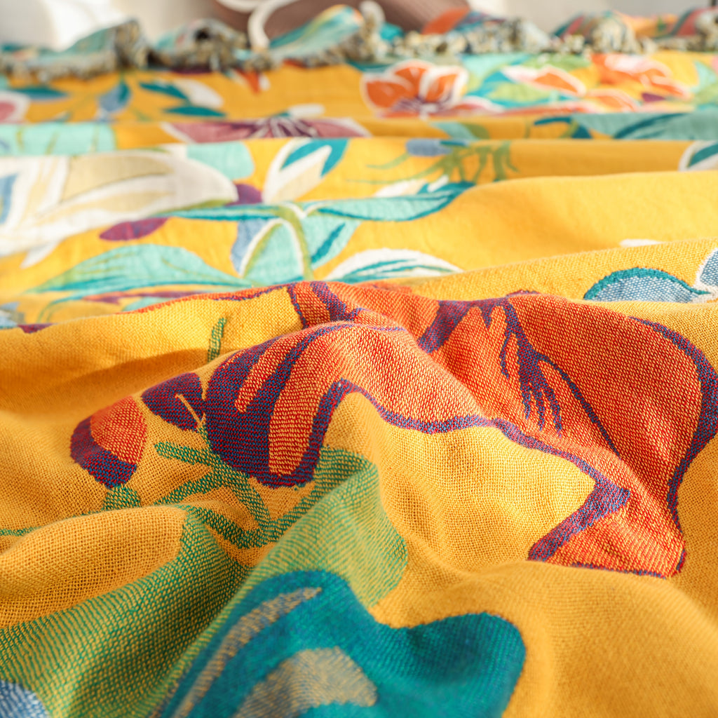 PUREBLOOM – Couverture d'été en coton jacquard respirant pour un sommeil frais et confortable