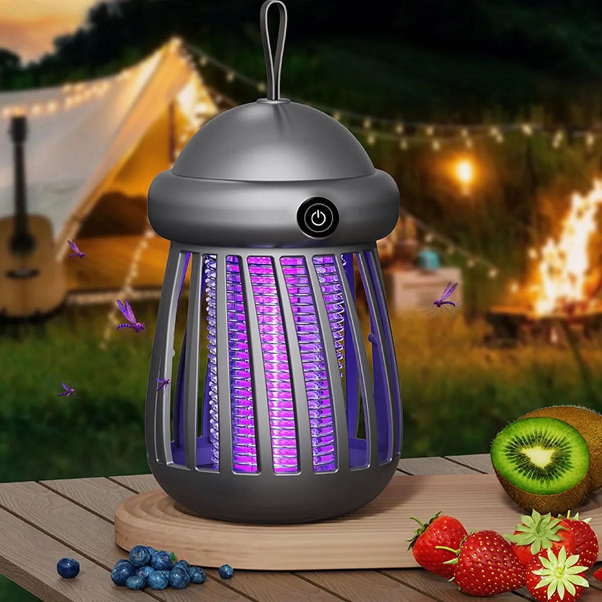 Lampe UV anti-moustiques avec grille électrique 3000V – rechargeable