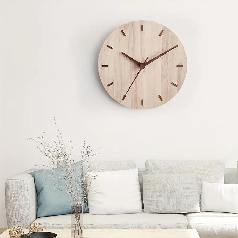 Horloge murale en bois de noyer élégante – Une esthétique raffinée pour des espaces stylés