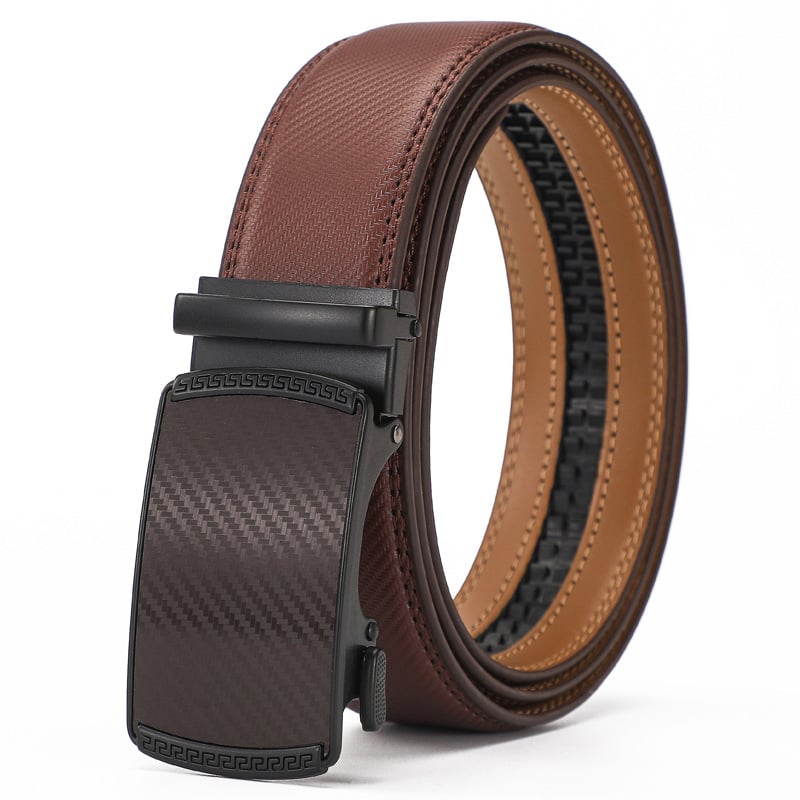 Ceinture à cliquet en cuir Eptchn avec boucle ajustable CrackSlick