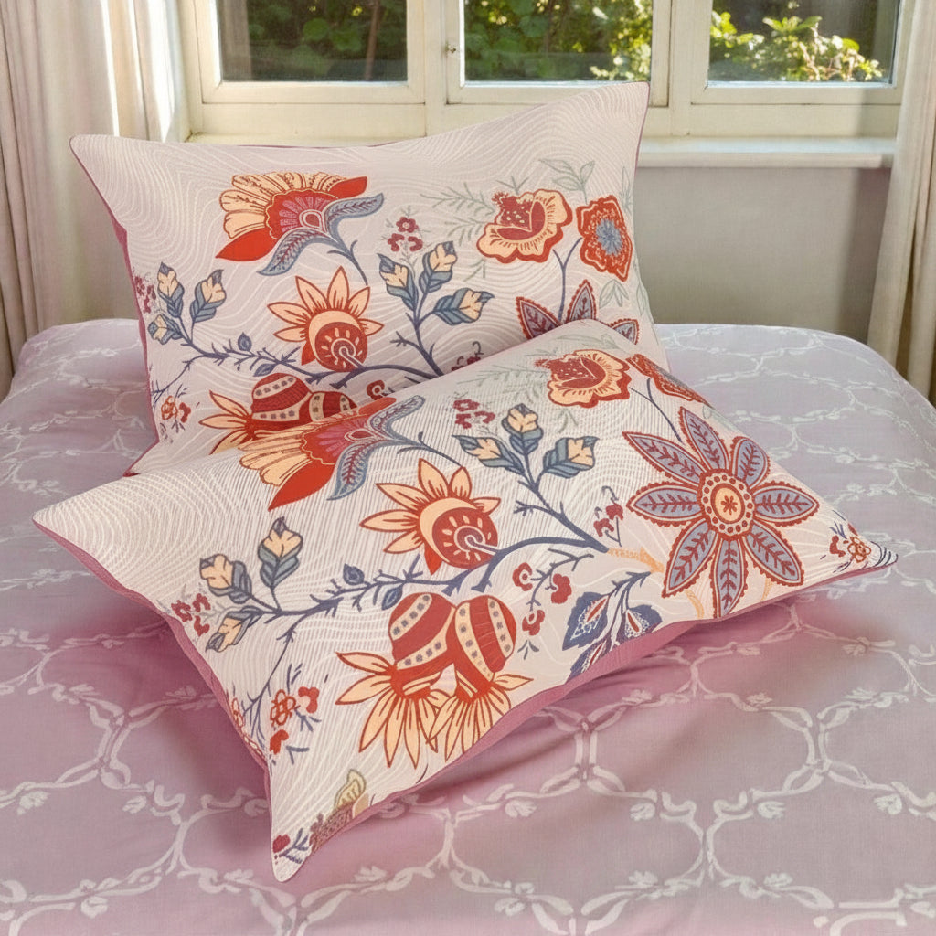 Taies d'oreiller florales bohèmes rustiques | Ensemble de 2 pièces