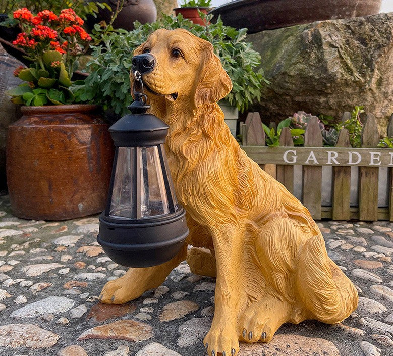 Figurine de chien à énergie solaire avec éclairage LED - LumiPup