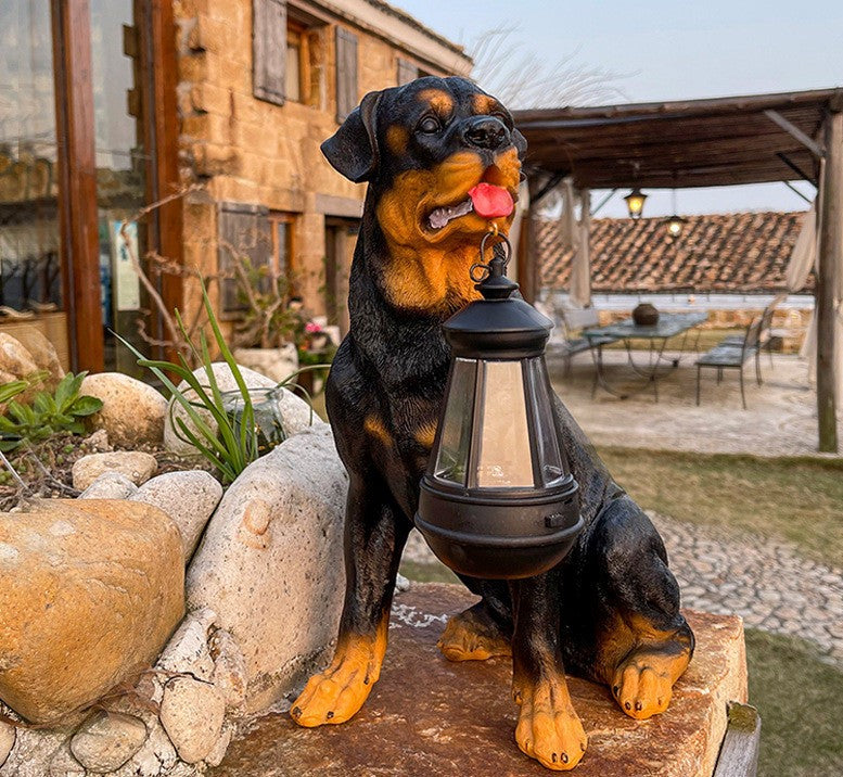Figurine de chien à énergie solaire avec éclairage LED - LumiPup