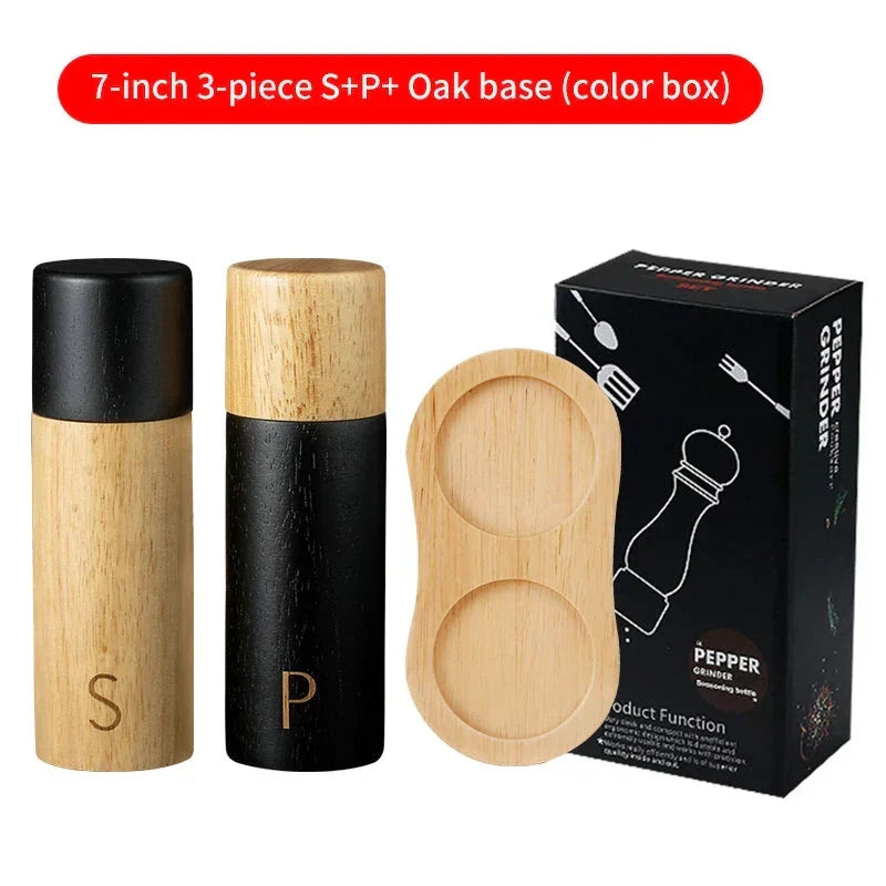 Ensemble de moulins à sel et à poivre en bois