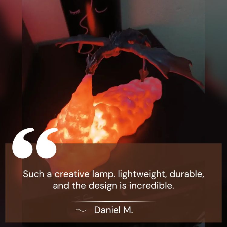 Lampe de Nuit 3D Dragon de Feu