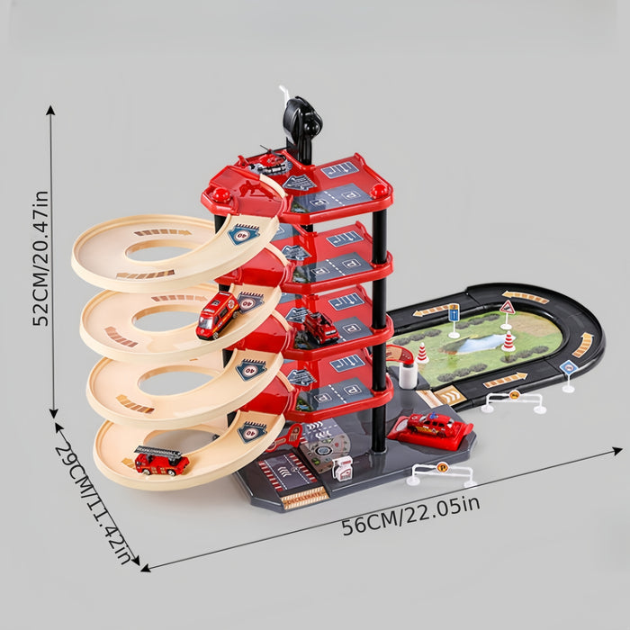 Set de Jeu Garage FirePark - Jouer Avec Camion de Pompiers + Étages