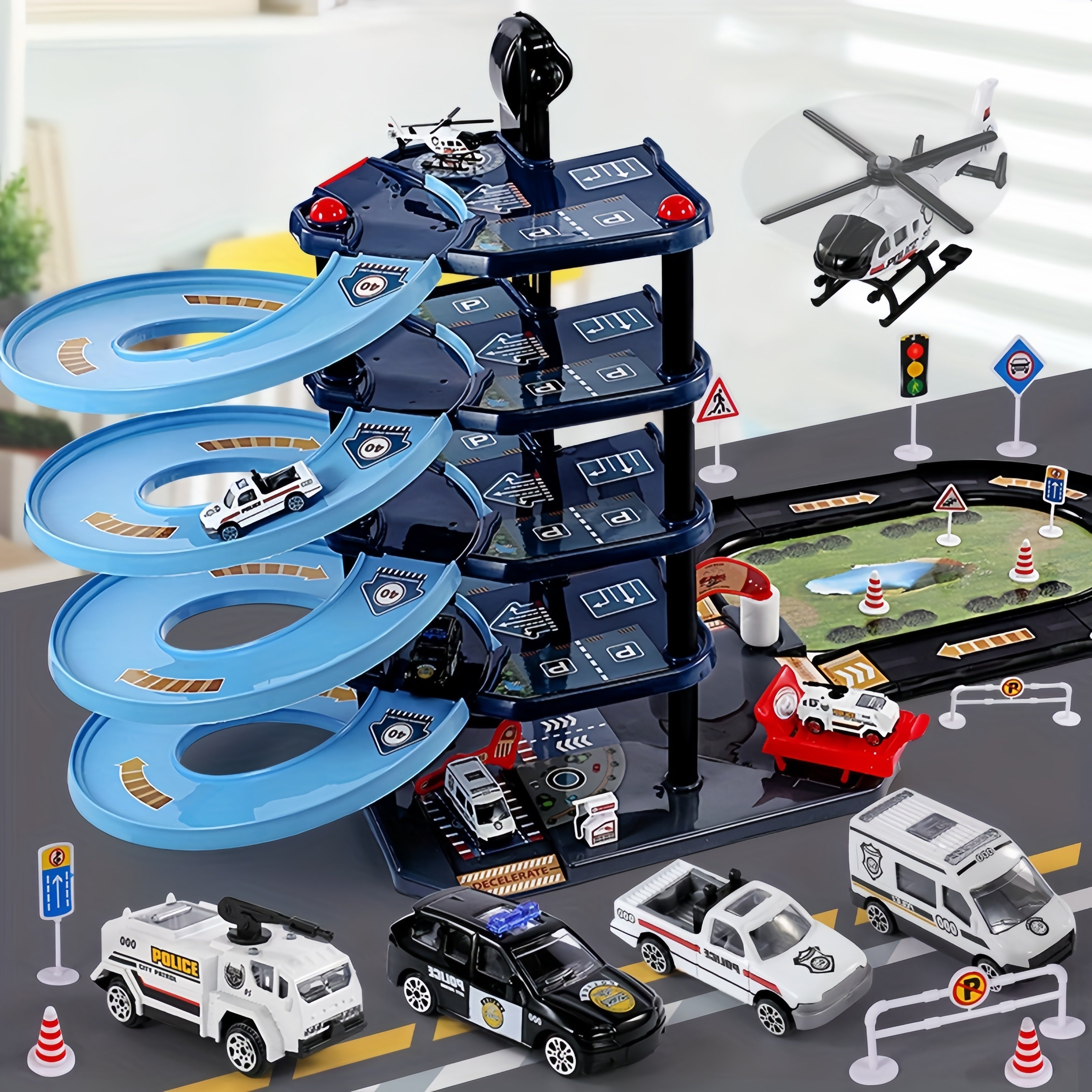 Set de Jeu Garage FirePark - Jouer Avec Camion de Pompiers + Étages