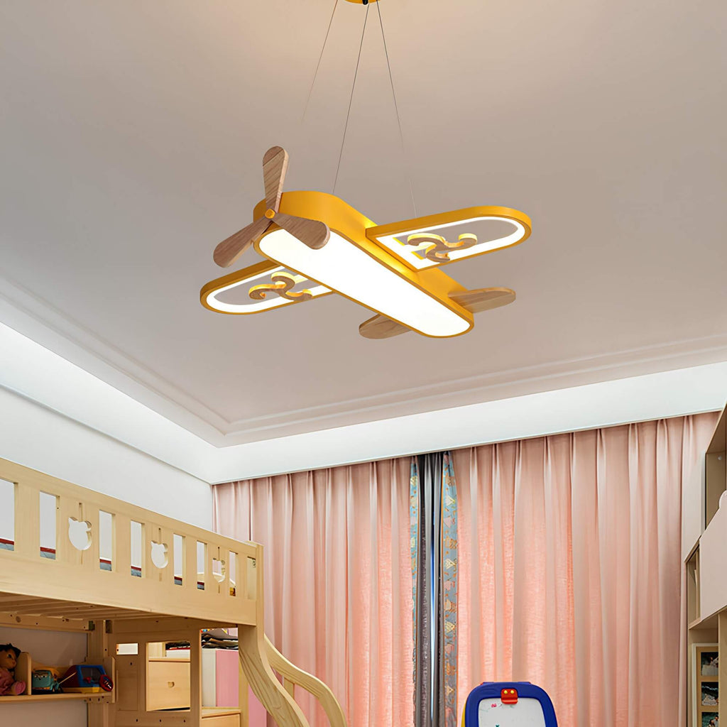 Charmante suspension LED en forme d'avion pour enfants