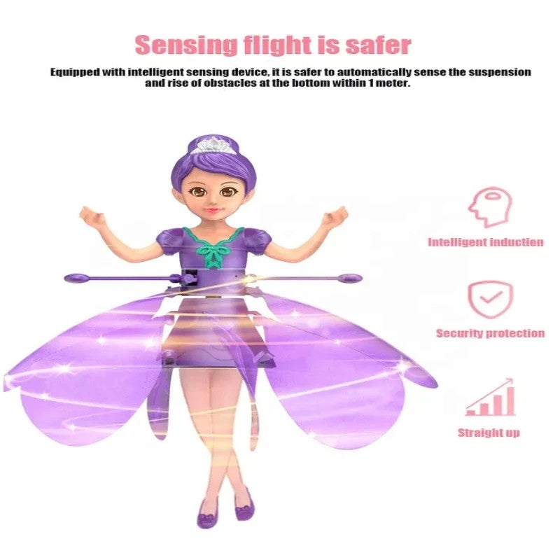 POUPÉE VOLANTE AVEC LUMIÈRE - SIMULATION DE DANSE & CONTRÔLE PAR GESTES - JOUET MAGIQUE VOLANT POUR ENFANTS