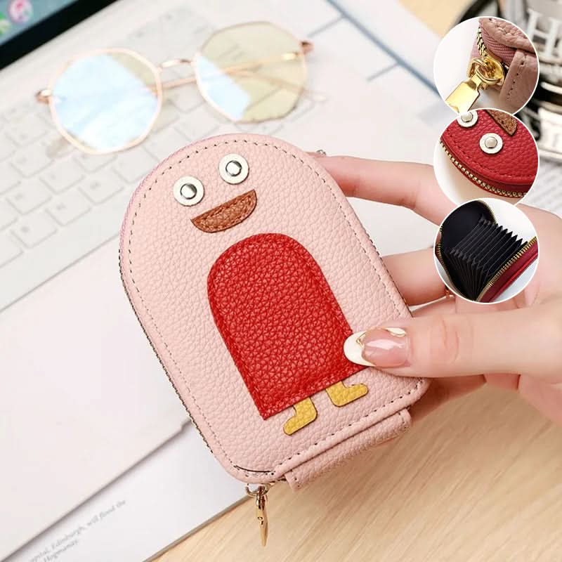 Porte-cartes - motif pingouin compact et durable