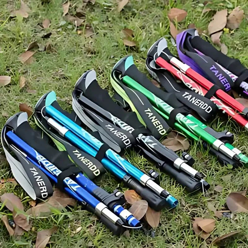 Bâton de Trekking en Aluminium Pliable pour des Randonnées Sans Effort