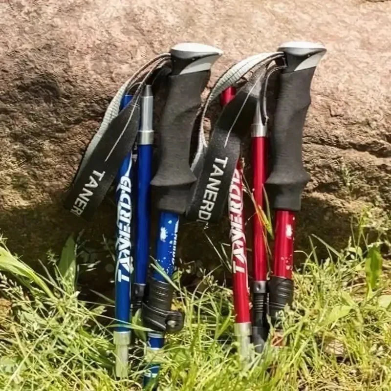 Bâton de Trekking en Aluminium Pliable pour des Randonnées Sans Effort