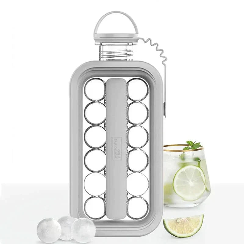 Bouteille 2-en-1 avec moule à glaçons intégré