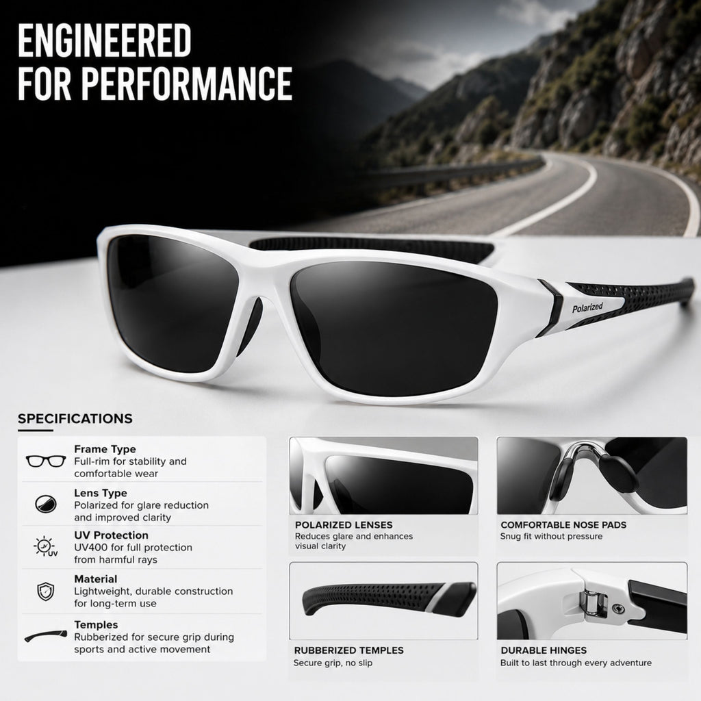 GLAREBLOCK – Lunettes de sport polarisées avec protection UV400