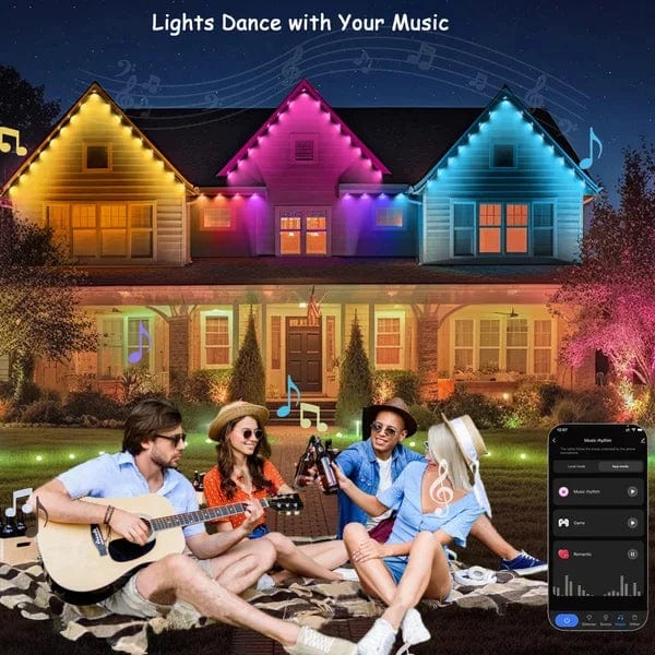 Éclairage extérieur LED intelligent | Bande lumineuse extérieure durable | Contrôle WLAN & Bluetooth | Étanche IP65