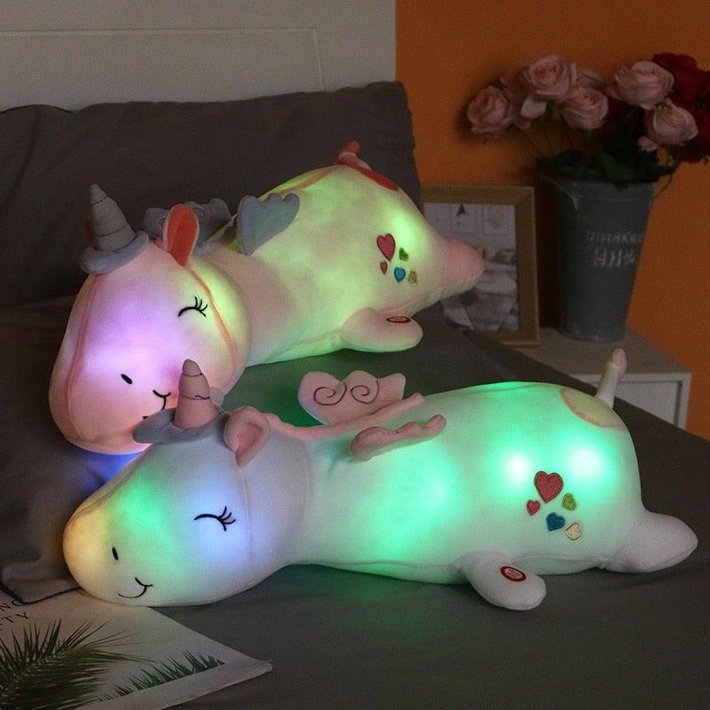 BowLift | Peluche Licorne Lumineuse | Lumière LED Changeante de Couleur | 60 cm, Plusieurs Couleurs