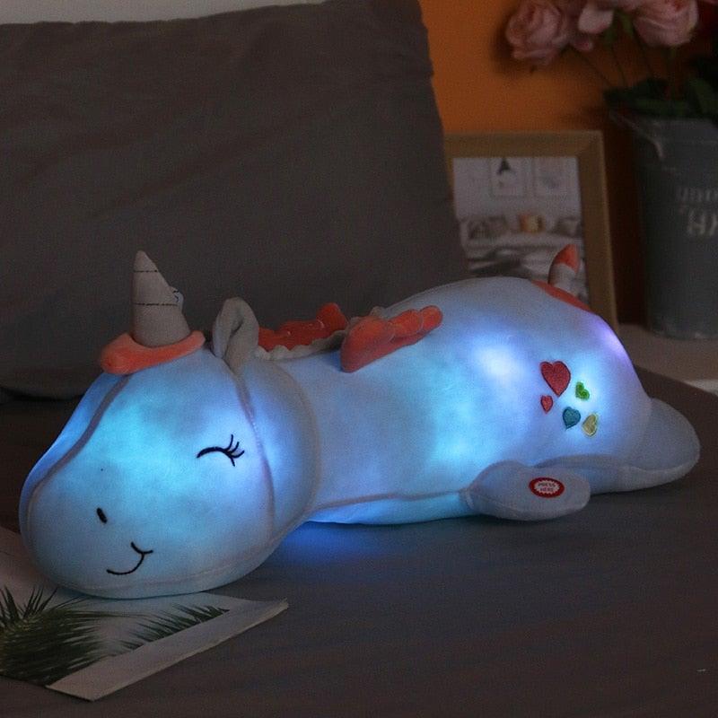 Lunacorn Licorne Lumineuse | Ami en Peluche Douillet | LED Arc-en-Ciel | Cadeau Parfait pour Enfants