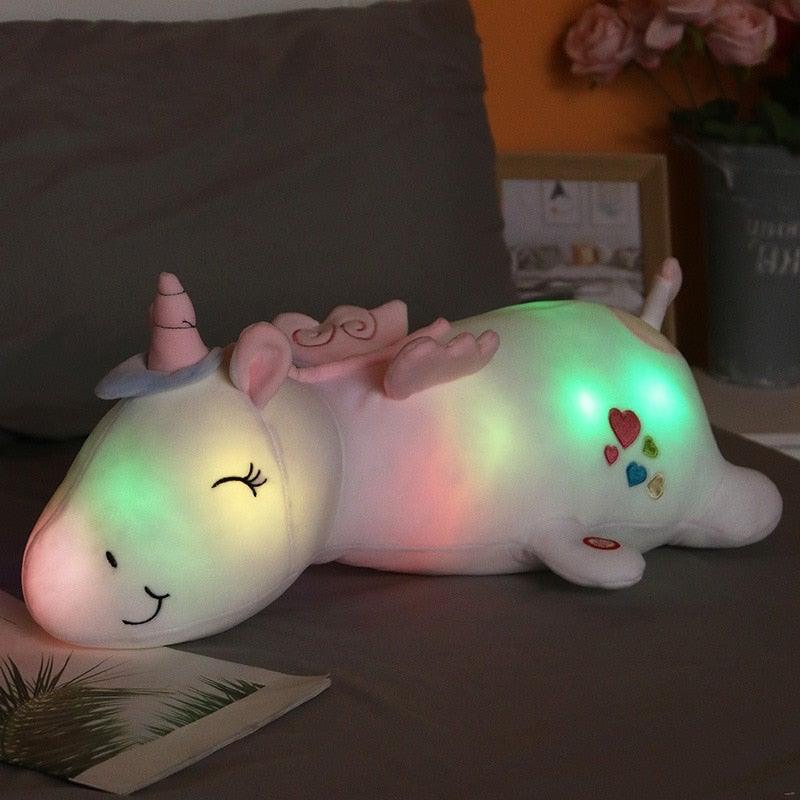 BowLift | Peluche Licorne Lumineuse | Lumière LED Changeante de Couleur | 60 cm, Plusieurs Couleurs